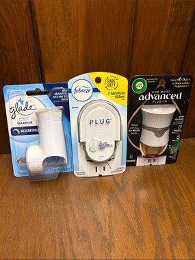 Lot of Three Plug In Scented Oil Warmers - Glade, Air Wick and Febreze